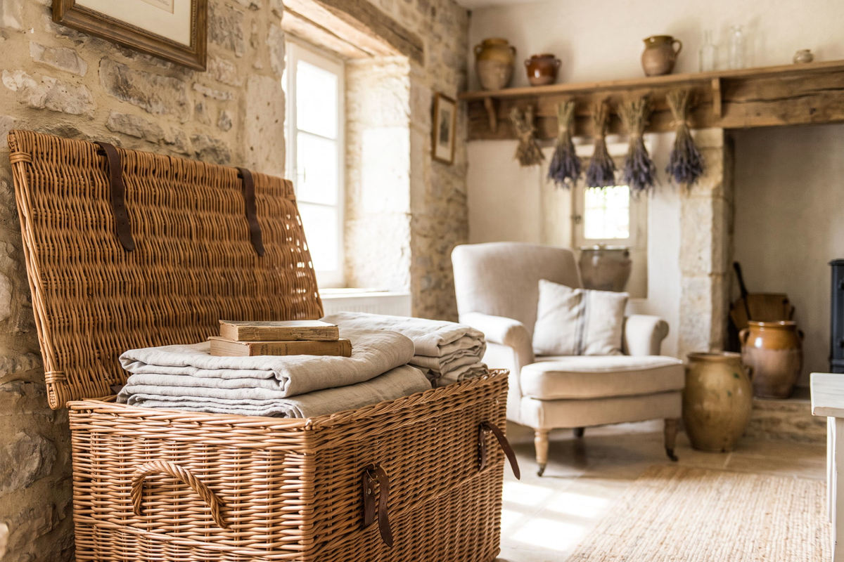 Un coffre en osier, c'est le coin de la maison où tout trouve sa place